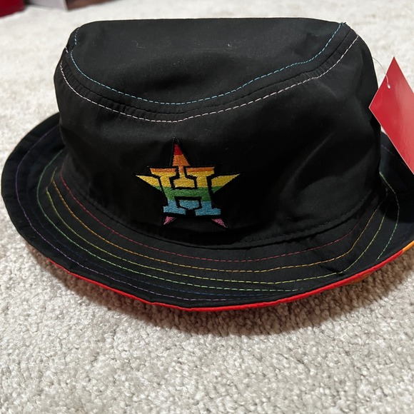 Coca Cola Houston Astros Rainbow Pride Bucket Hat OSFM Texas NWT LGBTQ baseball - Picture 6 of 8